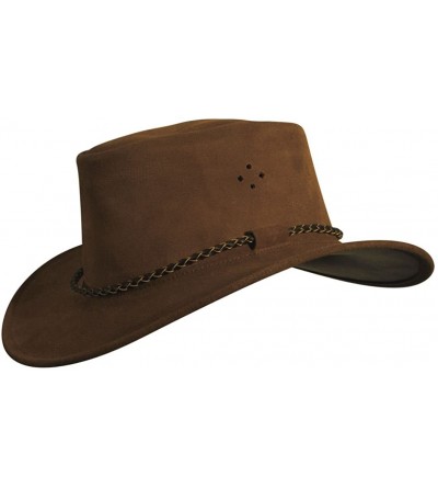 Cowboy Hats Traders Echuca Leather Hat - Brown - CT115X6YUIL $99.14