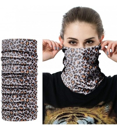 Balaclavas Seamless Face Mask Silk Fabric Headwear Headband Neck Gaiter Multifunctional - Brown Leopard Grain - CA197SMM0RS $...