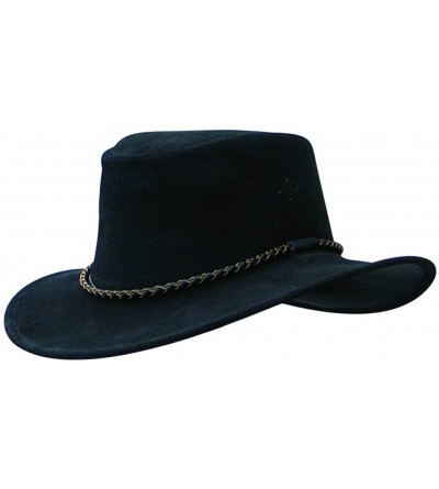 Cowboy Hats Traders Echuca Leather Hat - Brown - CT115X6YUIL $93.02