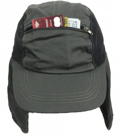 Sun Hats Baseball Cap Ear Flap Pocket Sun Neck Cover Bonnie Visor Camo Hiking Fishing - Olive - CA18TA0GUGM $13.12