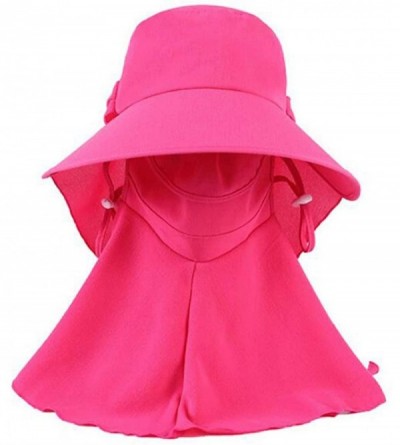 Bucket Hats Adjustable Outdoor Protection Foldable Ponytail - Rose - C2197XH4WTM $15.59