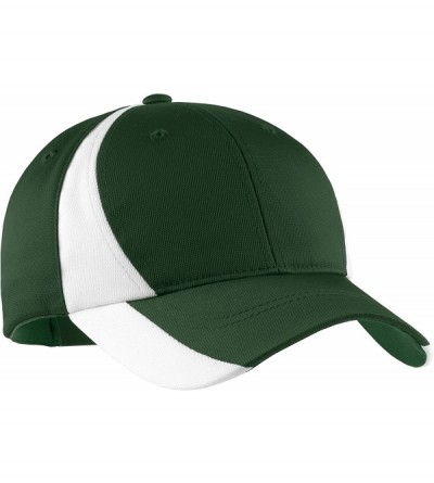 Baseball Caps Men's Dry Zone Nylon Colorblock Cap - Forest Green/White - CA11QDSEA7X $8.53