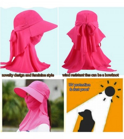 Bucket Hats Adjustable Outdoor Protection Foldable Ponytail - Rose - C2197XH4WTM $15.59