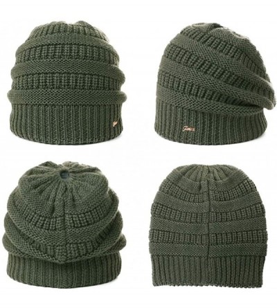 Skullies & Beanies Wool Knitted Visor Beanie Winter Hat for Women Newsboy Cap Warm Soft Lined - 99724_olive - CD18KINK8UG $10.36