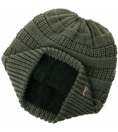 Skullies & Beanies Wool Knitted Visor Beanie Winter Hat for Women Newsboy Cap Warm Soft Lined - 99724_olive - CD18KINK8UG $10.36