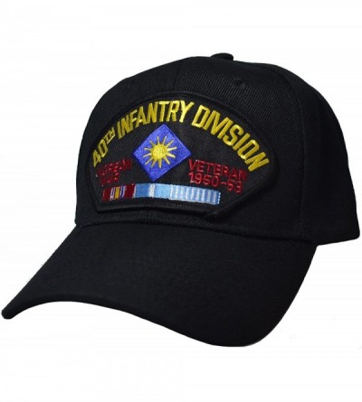 Baseball Caps 40th Infantry Division Korean War Veteran Cap Black - C212DJFBLTN $17.89