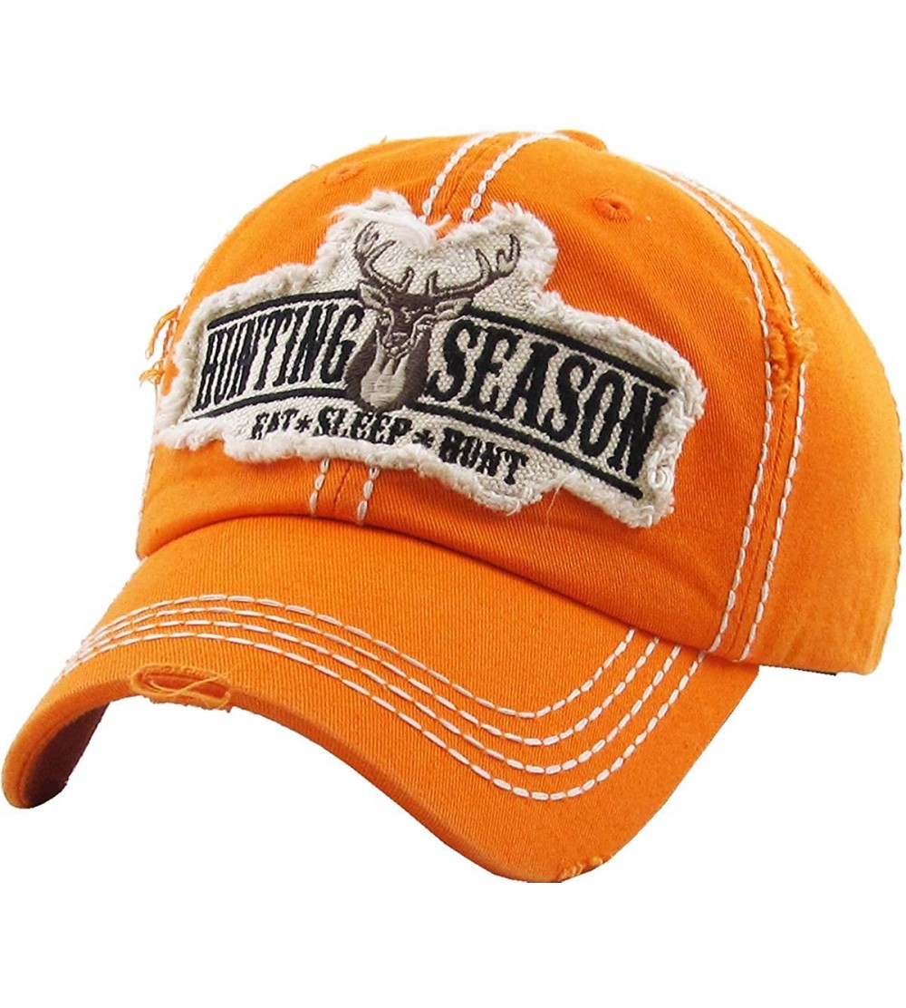 Baseball Caps Outdoor Hunting Tactical Distressed Baseball Cap Dad Hats Adjustable Unisex - (5.1) Orange Hunting Season - CX1...