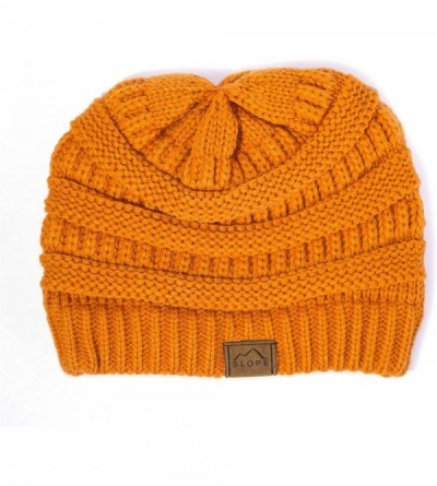 Skullies & Beanies Knitted Beanie Warm Chunky Thick Soft Stretch Cable Beanie Hat - Rust - CO11S66BUSX $11.38