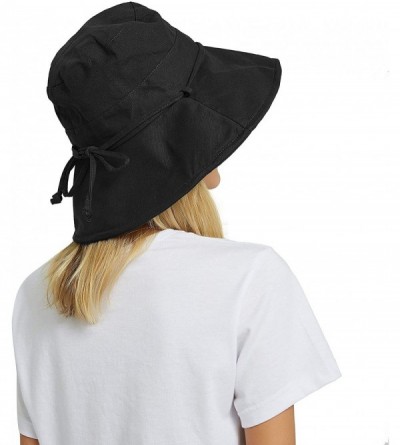 Sun Hats Bucket Hats for Women- Wide Brim UV Protection Sun Hat Packable Outdoor Beach Caps with Chin Strap - C118N99E0SE $10.30