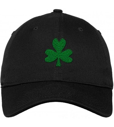 Baseball Caps Custom Soft Baseball Cap Shamrock Embroidery Dad Hats for Men & Women - Black - CK18SHISROS $18.43