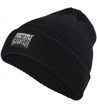 Skullies & Beanies Mens Support Long Shoreman Beanie Hat - Black - CB115FDX349 $17.57