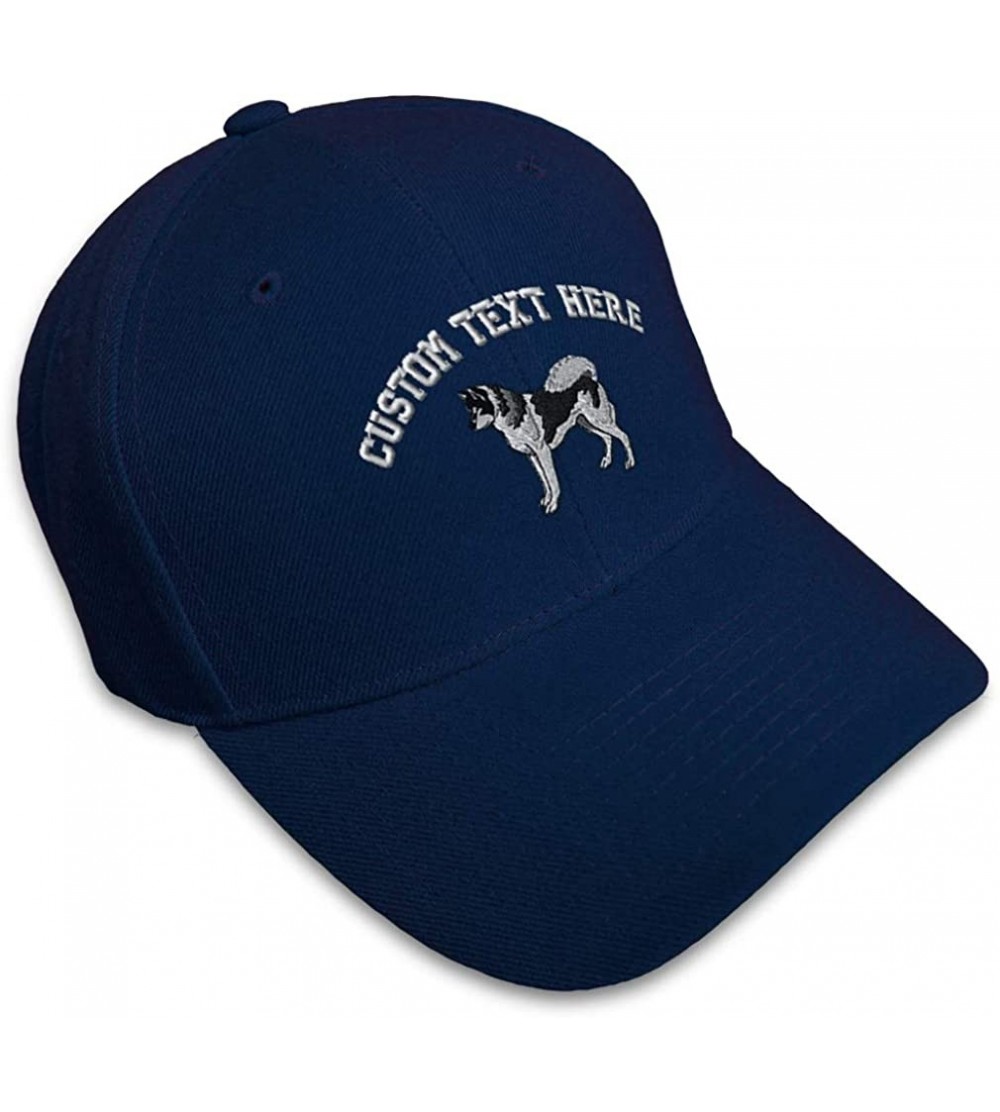 Baseball Caps Custom Baseball Cap Siberian Husky Dog B Embroidery Dad Hats for Men & Women - Navy - CL18SDIO6LI $26.24