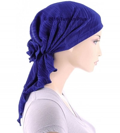 Headbands Bella Scarf Plisse Chemo Hat Turban Head Scarves Pre-Tied Headwear Bandana Tichel for Cancer - C712H3RA0RB $18.84