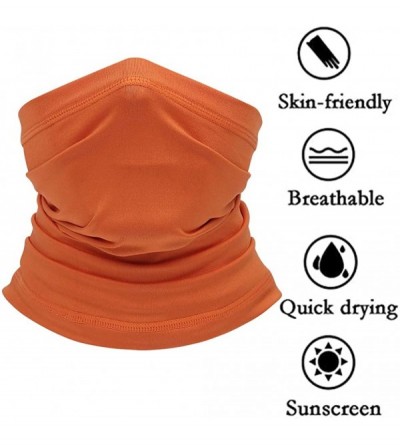 Balaclavas Summer Neck Gaiter Scarf- Cooling Cycling Mask- Breathable Fishing Mask Face Bandana - Orange - C8198O4Y4RO $13.22
