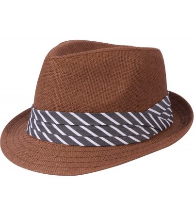 Fedoras Vintage Unisex Fedora Hat Classic Timeless Light Weight - 2129 - Brown - CA18ARS0TDQ $27.94