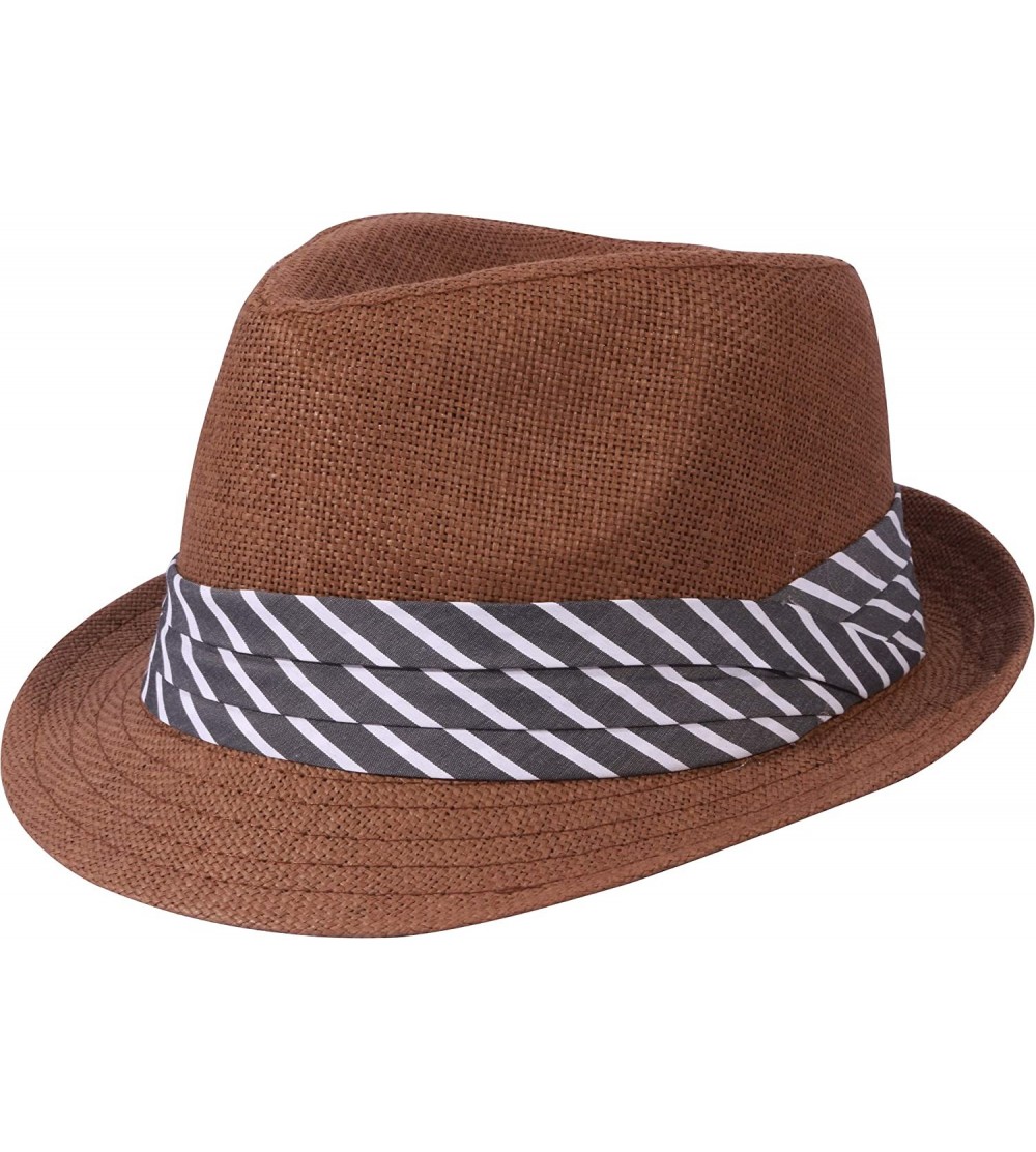 Fedoras Vintage Unisex Fedora Hat Classic Timeless Light Weight - 2129 - Brown - CA18ARS0TDQ $16.99