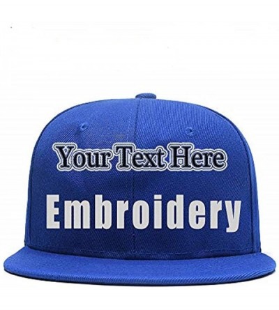 Baseball Caps Custom Embroidered Hat-Personalized Hat-Trucker Cap-Adjustable Dad Cap Add Text(Black) - Blue - C218H248WU9 $19.54