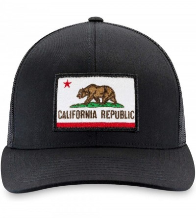 Baseball Caps California Flag Hat - California Republic Trucker Hat Baseball Cap Snapback Hat - Black - CO18M7UC55U $17.10