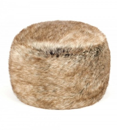 Bomber Hats Women's Fur Hat Russian Cossack Made of Faux Rabbit Fur - Grey With Brown - C6187Y8MNQZ $37.24