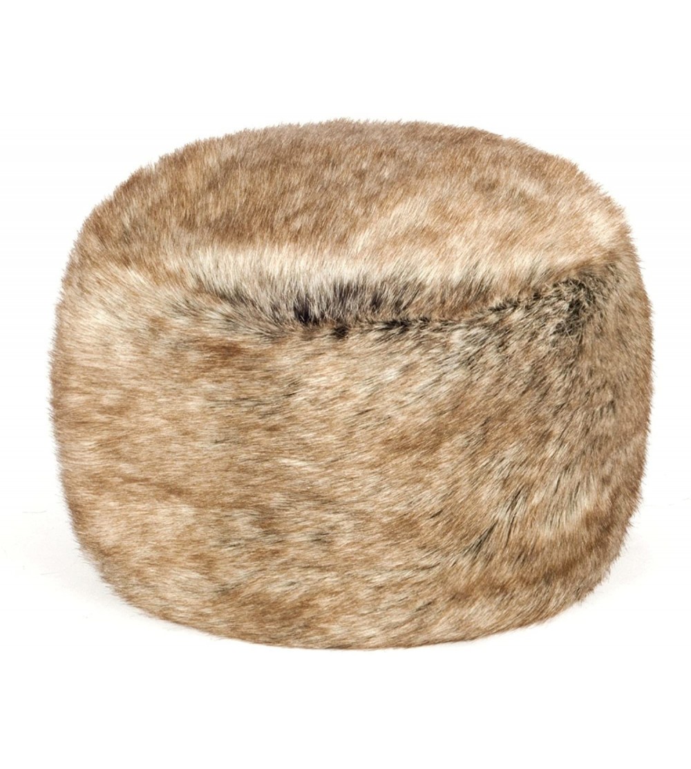 Bomber Hats Women's Fur Hat Russian Cossack Made of Faux Rabbit Fur - Grey With Brown - C6187Y8MNQZ $17.29