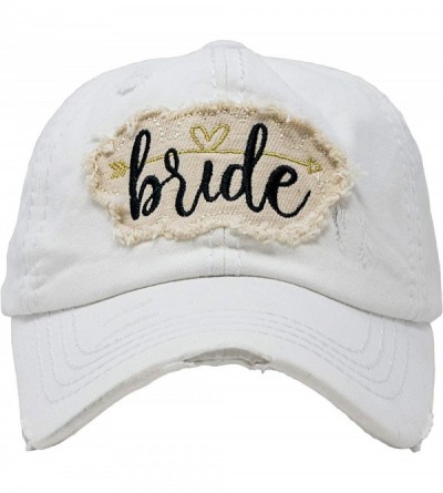 Baseball Caps Womens Bride Tribe Baseball Cap I Do Bachelorette Wedding Party Hat - Bride - White - CX18RNH50MH $18.49