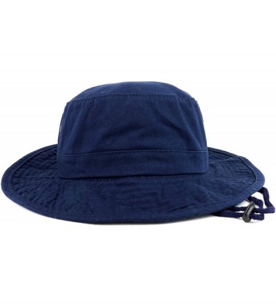 Bucket Hats XXL Oversize Large Brim 100% Cotton Outdoor Boonie Hat - Navy - CP18NWS0L6N $21.09