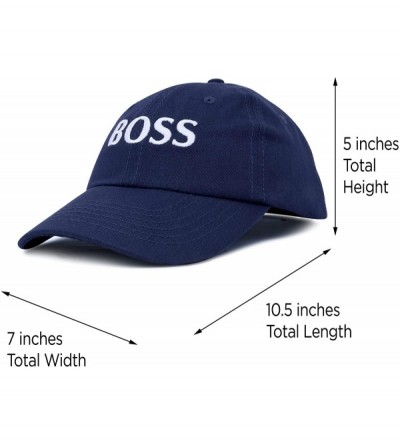 Baseball Caps BOSS Baseball Cap Dad Hat Mens Womens Adjustable - Navy Blue - CH18M9NQOU0 $11.83