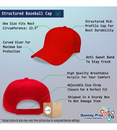 Baseball Caps Custom Baseball Cap Super Papa Embroidery Dad Hats for Men & Women Strap Closure - Red - CG18SDXA730 $21.08