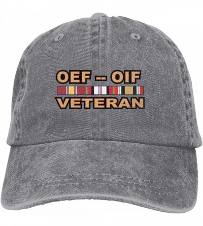 Baseball Caps Operations Enduring Freedom (OEF) and Iraqi Freedom (OIF) Veteran Denim Hats Baseball Cap Dad Hat - Gray - C618...
