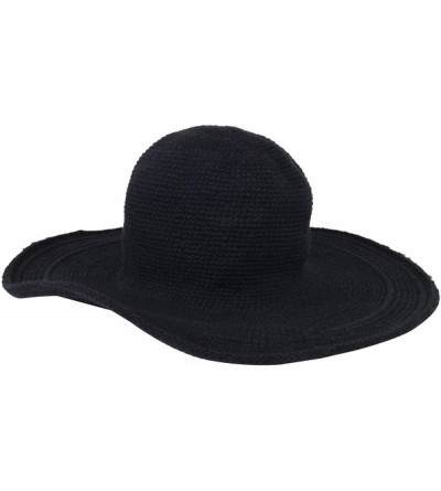 Sun Hats Women's Cotton Crochet 4 Inch Brim Floppy Hat - Black - C61171D9WK5 $17.25