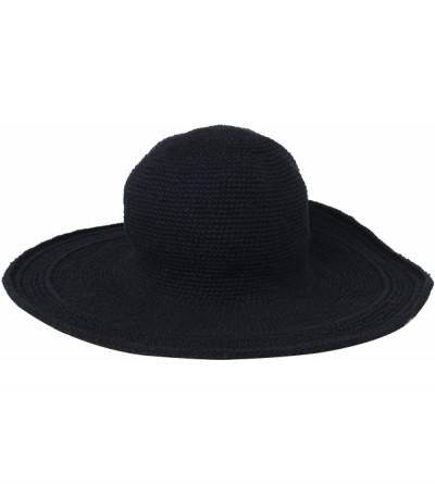 Sun Hats Women's Cotton Crochet 4 Inch Brim Floppy Hat - Black - C61171D9WK5 $17.25