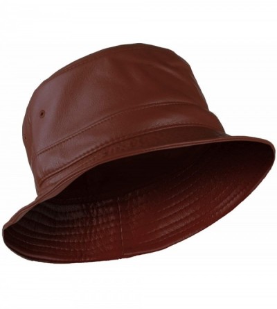 Bucket Hats Fashion Bucket Hat Cap Headwear - Many Prints - Faux Leather Brown - CY11TUVA20J $26.12