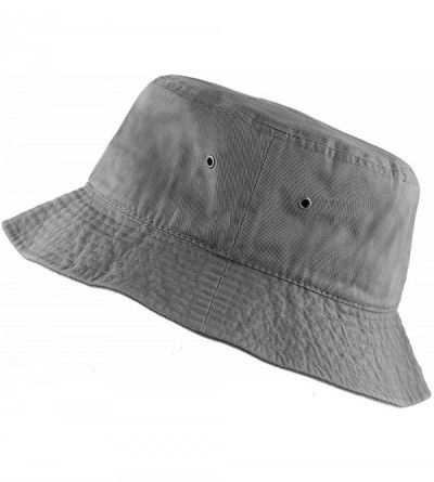 Bucket Hats Women's Low Profile Washed Cotton Bucket Hat Foldable Sun Buckets Cap - Dark Gray - CH18U2DXL0X $19.41