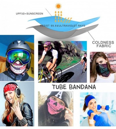 Balaclavas Bandanas Face Mask For Women/Men Ear Loops Cooling Face Scarf Reusable Washable - Black - CV199AM3CIK $14.57