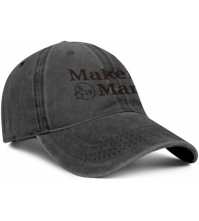 Baseball Caps Trucker Hat for Men/Women Makers Mark Whiskey Logo Pattern Adjustable Winter Designer Hat - Black-88 - C418W0IC...