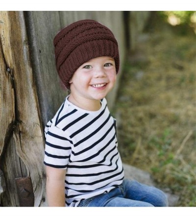 Skullies & Beanies Children Fashion Winter Warm Patchwork Comfortable Knitted Cap Hats & Caps - White - C519247Y860 $22.59