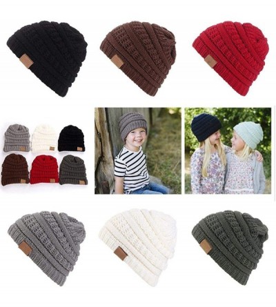 Skullies & Beanies Children Fashion Winter Warm Patchwork Comfortable Knitted Cap Hats & Caps - White - C519247Y860 $22.59