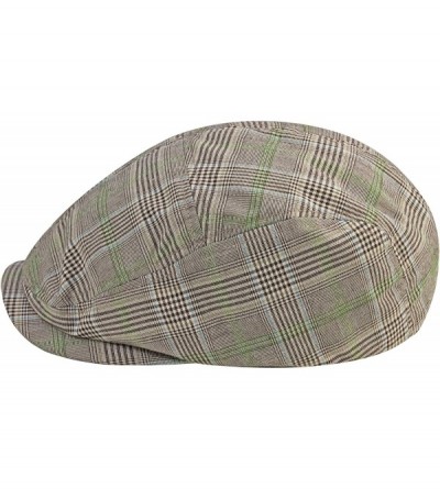 Newsboy Caps Unisex Polyester Plaid Ivy Cap - Brown - CY182OUC4E0 $15.10
