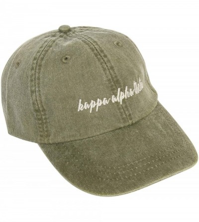Baseball Caps Alpha Theta (N) Sorority Baseball Hat Cap Cursive Name Font Theta - Green - CJ18SCE265I $15.77