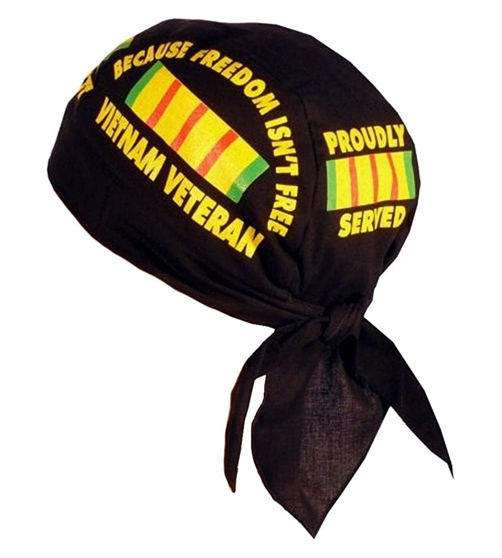 Skullies & Beanies Skull Cap Biker Caps Headwraps Doo Rags - Proud Vietnam Veteran - CI12ELHMQ8D $10.83