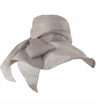 Sun Hats Women's Summer Sun Hat - Elegant Floppy Dress Hat - Breezy Bow - Bronze Tan - C411M5ID5BN $21.12