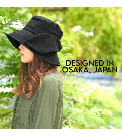 Sun Hats Womens Sun Hat Summer Beach Japanese Design Wide Brim UV Protection - Navy - CP18DZECEXI $23.26