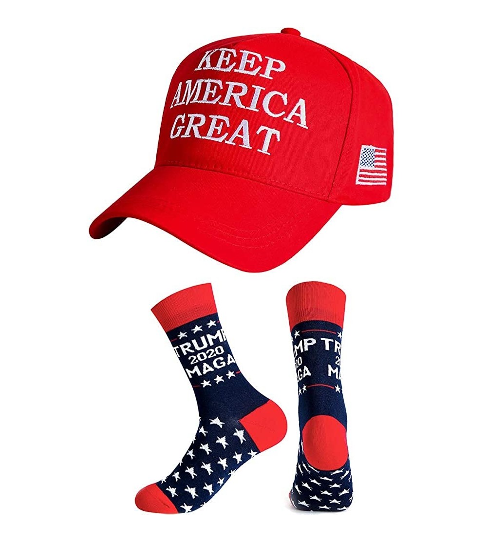 Baseball Caps Donald Trump Make America Great Again Hat MAGA USA Cap with 2020 Socks - 45 Kag Hat Socks - C618QHUK50C $14.57