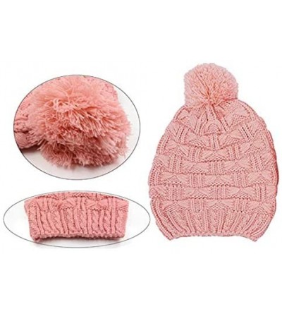 Skullies & Beanies Women Girls Fashion Winter Warm Knitted Hat Beanie Hat Scarf Set - Black - C818654UTTT $11.79