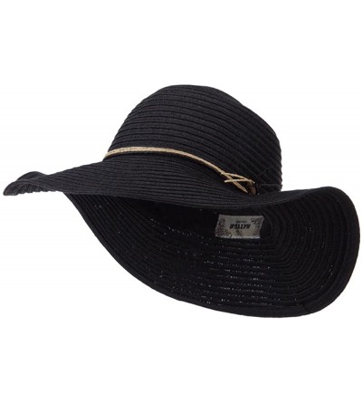 Sun Hats Coconut Band Floppy Hat - Black W38S25E - CJ11E8U2JXL $13.57