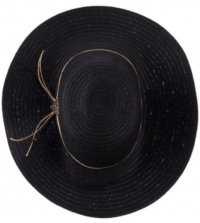 Sun Hats Coconut Band Floppy Hat - Black W38S25E - CJ11E8U2JXL $13.57