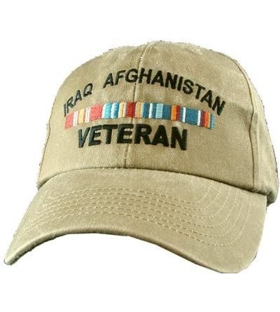 Baseball Caps Iraq and Afghanistan Veteran Khaki Ball Cap - CA11FJIBPM7 $26.81
