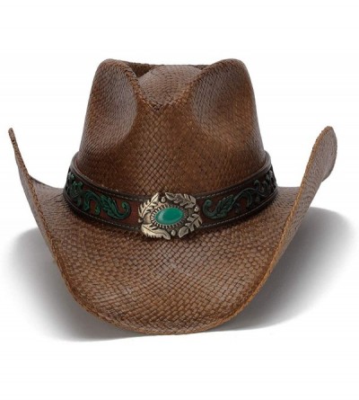 Cowboy Hats Women's Mizzie Turquoise Gem Leaf Print Western Hat - C618OOAQLDK $53.70
