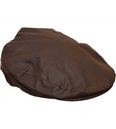 Newsboy Caps Mens Ladies Wax Flat Cap 100% Cotton Country Waxed Hat - Brown - C911NOPNDY5 $16.66