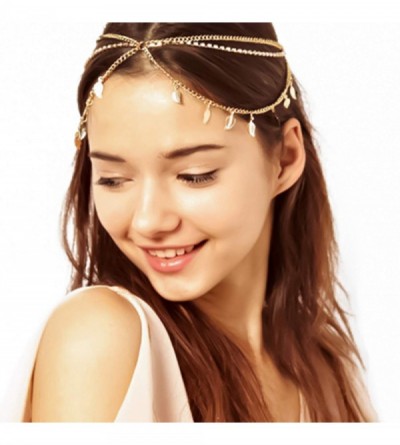 Headbands Head Chain Jewelry for Women- Wedding Brides Headpiece Hair Accessories Rhinestone Crystal Drop Tassel Headband - C...